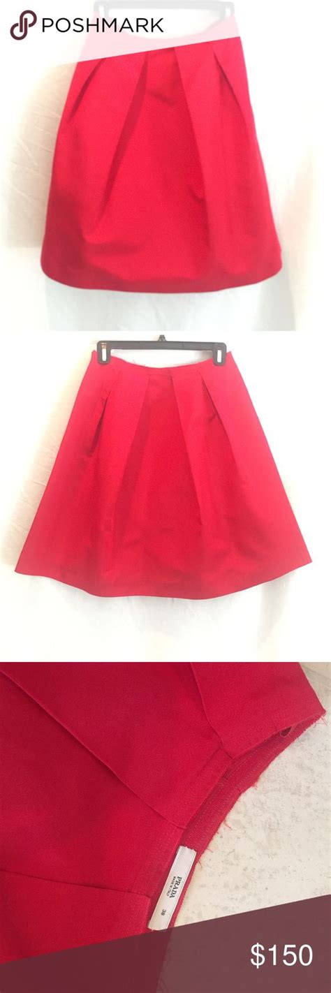 prada skirt red|Prada nylon skirt.